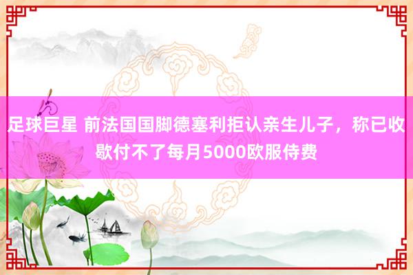 足球巨星 前法国国脚德塞利拒认亲生儿子，称已收歇付不了每月5000欧服侍费