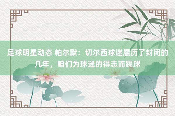 足球明星动态 帕尔默：切尔西球迷履历了封闭的几年，咱们为球迷的得志而踢球