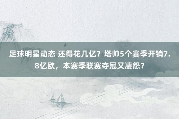 足球明星动态 还得花几亿？塔帅5个赛季开销7.8亿欧，本赛季联赛夺冠又凄怨？