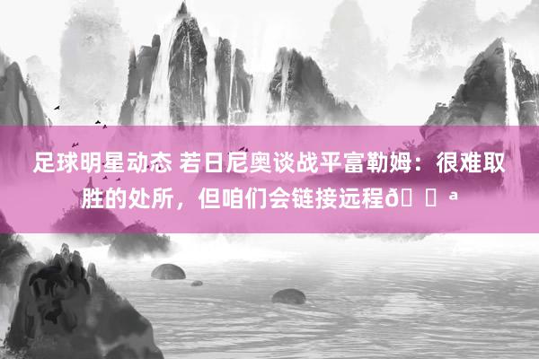 足球明星动态 若日尼奥谈战平富勒姆：很难取胜的处所，但咱们会链接远程💪