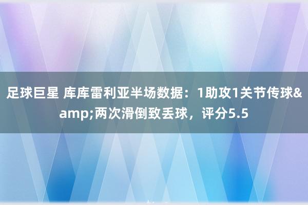 足球巨星 库库雷利亚半场数据：1助攻1关节传球&两次滑倒致丢球，评分5.5