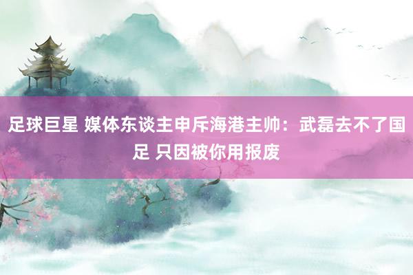 足球巨星 媒体东谈主申斥海港主帅：武磊去不了国足 只因被你用报废