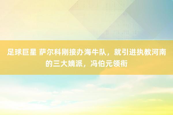 足球巨星 萨尔科刚接办海牛队，就引进执教河南的三大嫡派，冯伯元领衔