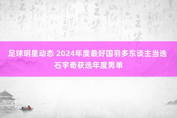 足球明星动态 2024年度最好国羽多东谈主当选 石宇奇获选年度男单